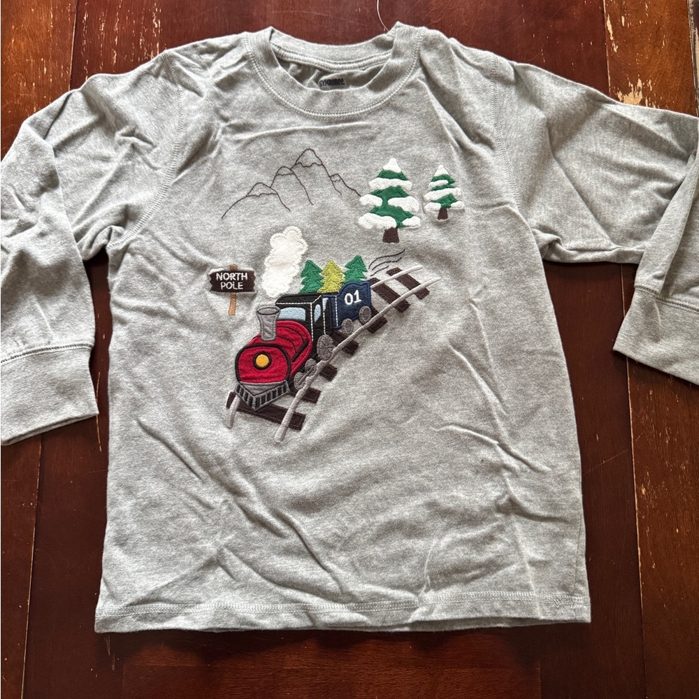 Gymboree Gray T-Shirt with Tree Embroidery